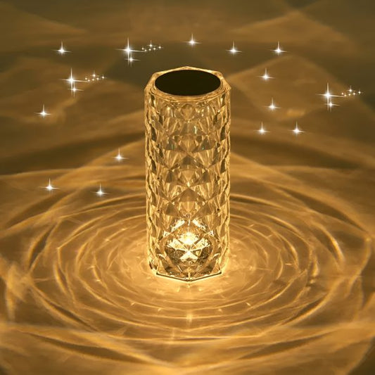 Diamond Rose Crystal Lamp