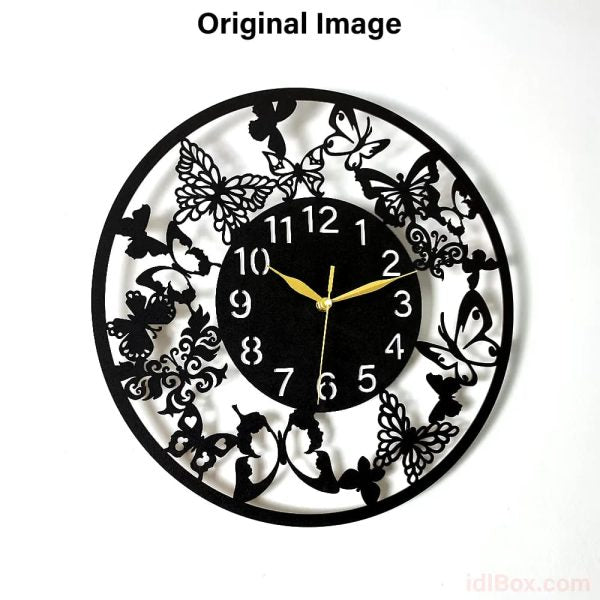 Butterfly 3d Wooden Wall Clock