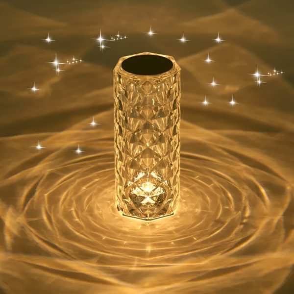 Diamond Rose Crystal Lamp