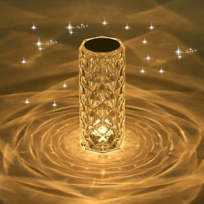 Diamond Rose Crystal Lamp