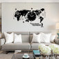 3d Digital World Map Wooden Wall Clock