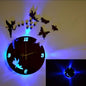 3d Wooden Butterfly Wall Clock With Light