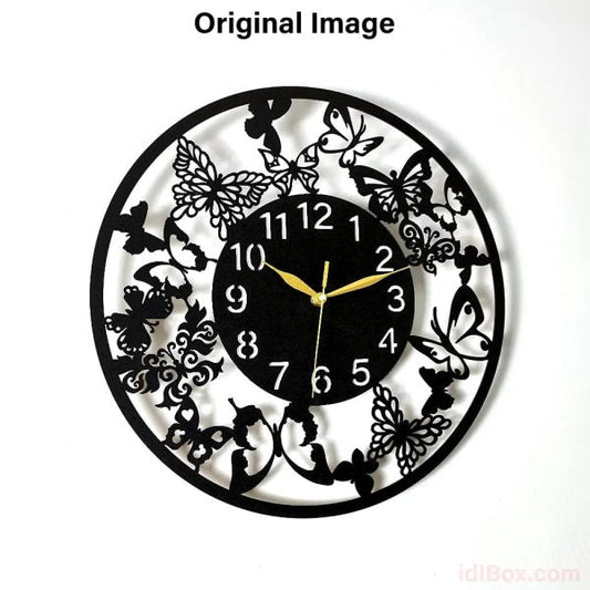 Butterfly 3d Wooden Wall Clock