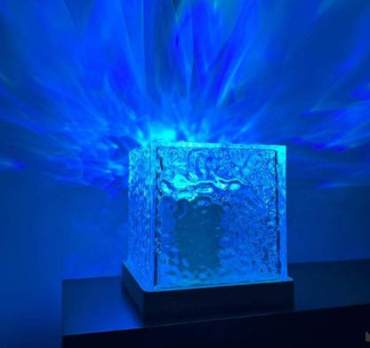 Dynamic Rotating Water Ripple Night Light  Crystal Lamp
